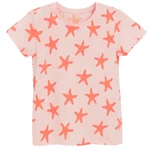 Tričko s krátkým rukávem s mořskými hvězdicemi -světle růžové - 98 LIGHT PINK