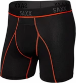 SAXX Kinetic Boxer Brief Black/Vermillion M Lenjerie de fitness
