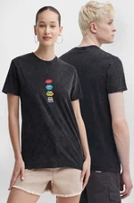 Bavlnené tričko Kaotiko čierna farba, s nášivkou