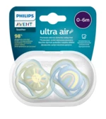 Philips Avent Ultra vzduchový cumlík Obrázok 0-6m chlapec (dúha) 2 ks