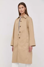 Kabát Victoria Beckham dámsky, béžová farba, prechodný, oversize