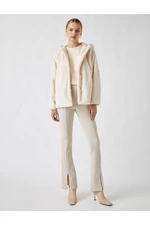 Koton Hooded and Buttoned Plush Coat