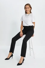 Trendyol Black High Waist Bootcut Flare Woven Trousers