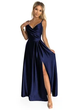 Elegant satin maxi dress with straps Numoco