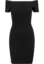 Dámské šaty Off Shoulder Rib černé