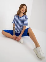 Dark blue and white summer basic set with mesh shorts