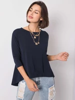Dark blue blouse with 3/4 sleeves
