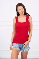 Blouse with ruffles on hangers red