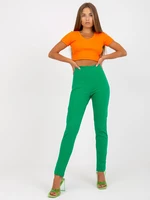 Green basic leggings with slit RUE PARIS