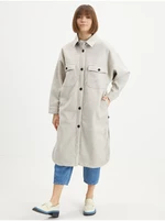 Light Grey Womens Long Shirt Jacket Picture Sotola - Women