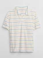White Boys' Striped Polo Shirt GAP