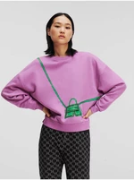 Pink womens oversize sweatshirt KARL LAGERFELD - Women