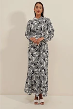 Bigdart 2158 Exotic Pattern Dress - B. Black