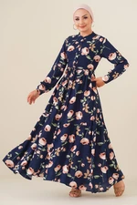 Bigdart 2144 Judge Collar Hijab Dress - Navy Blue.