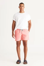 AC&Co / Altınyıldız Classics Men's Orange Standard Fit Regular Cut Quick Drying Side Pockets Patterned Swimwear Marine Shorts.