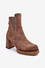 Suede Ankle Boots Brown Lemar Liresa