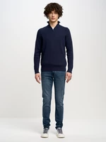 Big Star Man's Sweater 161002 Blue Wool-403