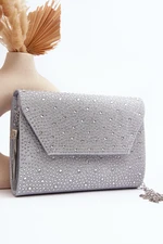 Decorated silver clutch bag Edela