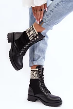 Women's work boots with sock black hakina