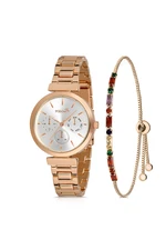 Polo Air Classic Women's Wristwatch Colorful Zircon Stone Bracelet Combination Copper Color