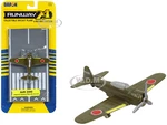 Mitsubishi A6M Zero Fighter Aircraft Green "Imperial Japanese Navy Air Service" with Runway Section Diecast Model Airplane by Runway24