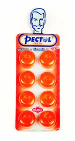 PECTOL Dropsy s pomerančovou příchutí a vitaminem C blistr 8 ks