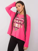 Pink cotton blouse with print