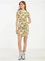 Yellow and White Women's Patterned Sheath Dress Versace Jeans Couture - Women