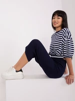 Women's casual set in dark blue cotton