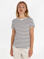 Cream-Black Women's Striped T-Shirt Tommy Hilfiger - Women