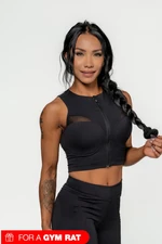NEBBIA Women's crop top with high support INTENSE Mesh Gold/gold