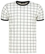 Men's white plaid T-shirt Dstreet