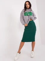Dark green striped knit skirt