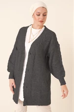 Bigdart 15768 Hijab Tricot Cardigan - Anthracite