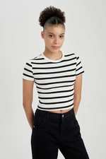 DEFACTO Coool Fitted Striped Short Sleeve T-Shirt