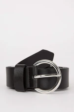 DEFACTO Woman Oval Buckle Faux Leather Classic Belt