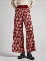 Red Women Patterned Wide Pants Pepe Jeans Galya - Women