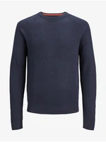 Dark blue mens sweater Jack & Jones Pannel - Men