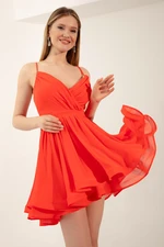 Lafaba Women's Coral Straps Mini Evening Dress