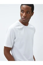 Koton Basic T-shirt Crew Neck Textured Raglan Sleeve Slim Fit.