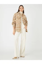 Koton Oversized Tweed Shacket with Pockets and Buttons