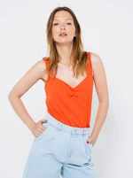 Orange ribbed tank top CAMAIEU