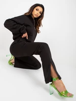 Basic black tracksuit with wide legs