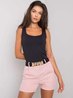Dusty pink shorts with Laurell belt