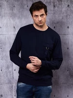 Men's dark blue sweatshirt with pocket