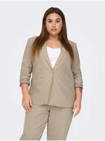 Beige women's linen jacket ONLY CARMAKOMA Lola - Ladies