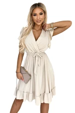 Dress with ruffle, neckline and Numoco tying