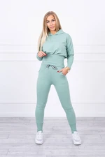 Set with wide cuffs dark mint