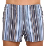 Classic men's boxer shorts Foltýn blue with stripes extra oversize