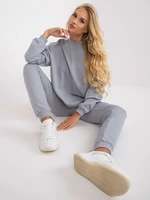 Basic grey oversize sweatshirt with long sleeves